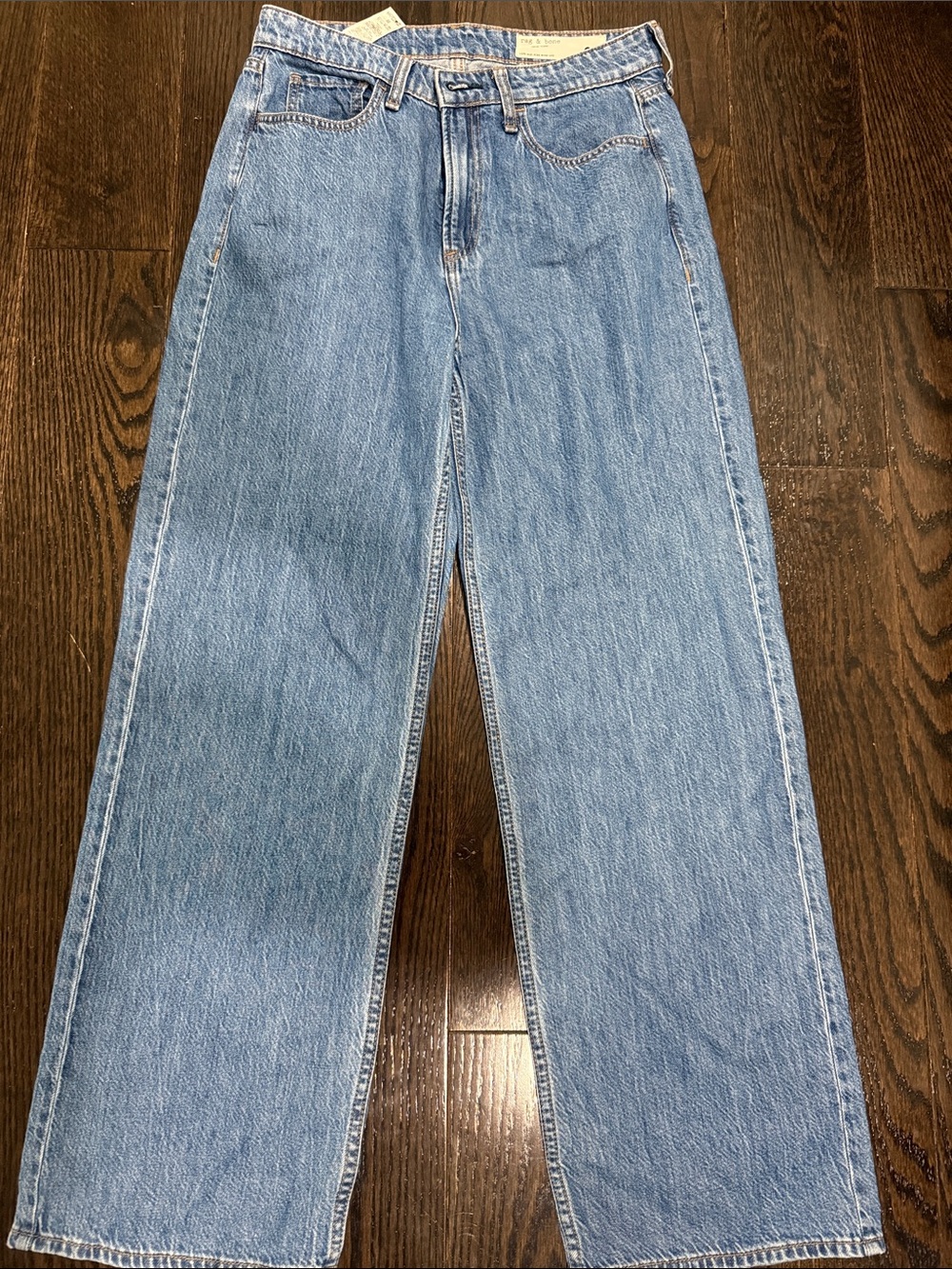 rag & bone Women's Relaxed Straight Jeans in Light Blue Denim - Picture 3 of 6